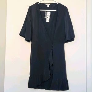 Topshop - Short Sleeve Ruffle Wrap Dress